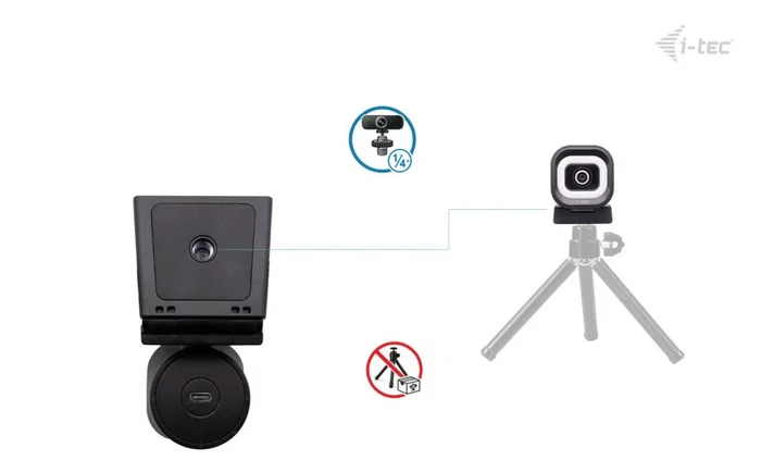 I-Tec SOLOMON 700 STREAM 4K Webcam con anillo de luz LED