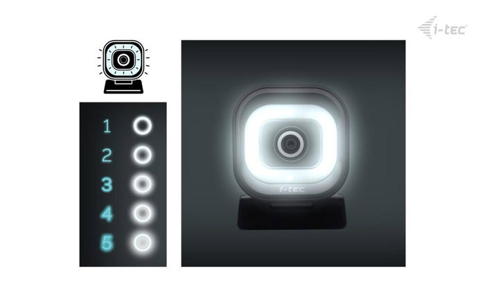 i-tec Webcam Solomon 700 Stream 4K con Ring Light i-tec Webcam Solomon 700 Stream 4K con Ring Light