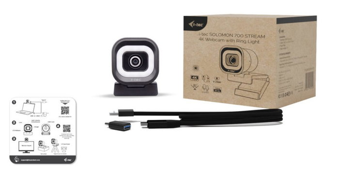I-tec SOLOMON 700 STREAM 4K Webcam con Anillo de Luz LED I-tec SOLOMON 700 STREAM 4K Webcam con Anillo de Luz LED