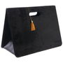 Home Deco Factory Revistero Negro Plegable Terciopelo 30x19x40 cm