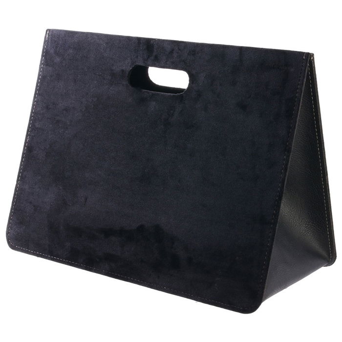 Home Deco Factory Revistero Negro Plegable Terciopelo 30x19x40 cm