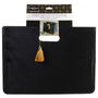 Home Deco Factory Revistero Negro Plegable Terciopelo 30x19x40 cm