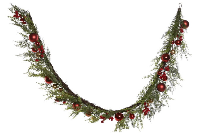 DKD Home Decor Guirnalda Navidad Tradicional Verde Rojo 11.5 x 180 x 23 cm (2 Unidades) DKD Home Decor Guirnalda Navidad Tradicional Verde Rojo 11.5 x 180 x 23 cm (2 Unidades)