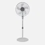 Fabrilamp BELMONTE - Ventilador de pie blanco/gris, 45W, 5 aspas, 3 velocidades, orientable y rotatorio, altura regulable