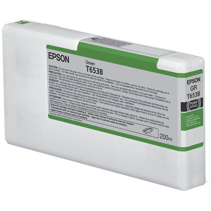 Epson T653B Cartucho de Tinta Verde 200 ml para Stylus Pro 4900 Epson T653B Cartucho de Tinta Verde 200 ml para Stylus Pro 4900