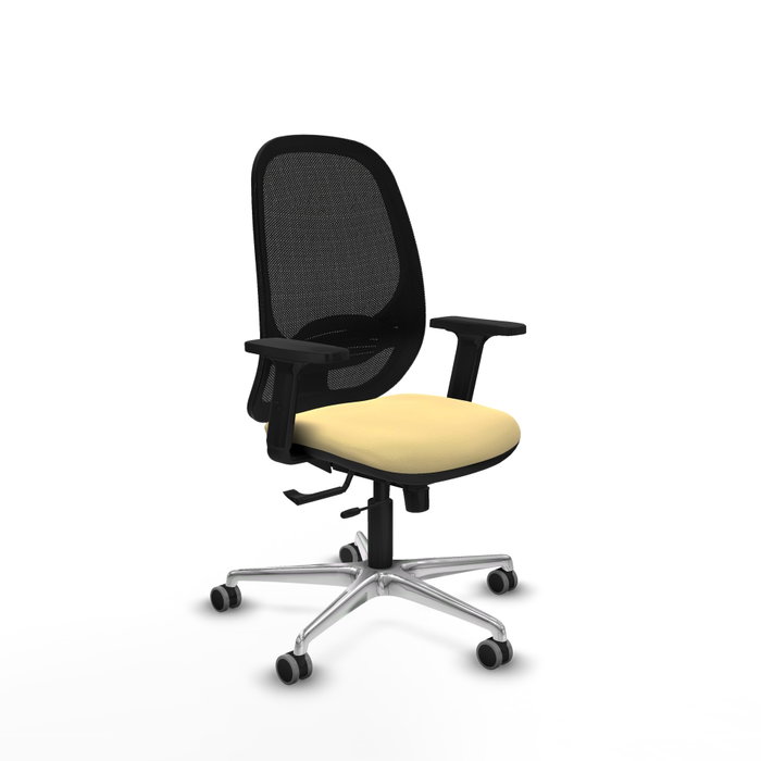 PIQUERAS Y CRESPO Silla de oficina Cilanco con mecanismo Sincro/Traslack, Similpiel Crema y Malla Negro PIQUERAS Y CRESPO Silla de oficina Cilanco con mecanismo Sincro/Traslack, Similpiel Crema y Malla Negro