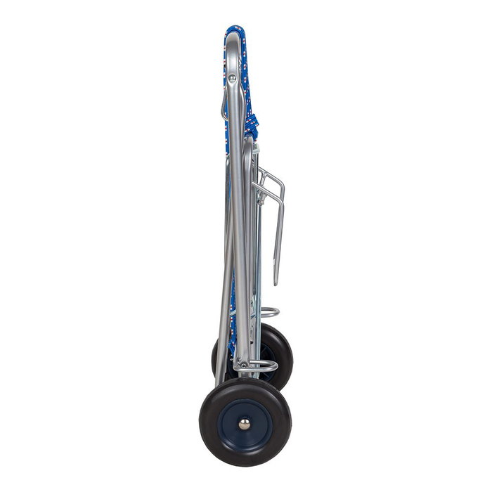 Devesa Carro Multiusos Plegable de Acero con Carga Máxima 40 kg, Gris-Plata, Medidas 35x54 cm Cerrado, con Alas Laterales y Goma Elástica