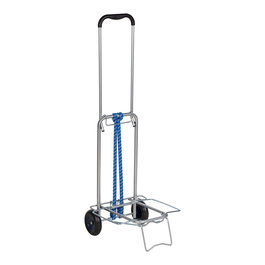 Devesa Carro Multiusos Plegable de Acero con Carga Máxima 40 kg, Gris-Plata, Medidas 35x54 cm Cerrado, con Alas Laterales y Goma Elástica