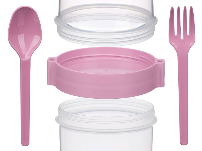 Leknes Recipiente Plástico para Cubiertos 1100ml Surtidos Colores 12.5x18x10.2cm (Set de 18)