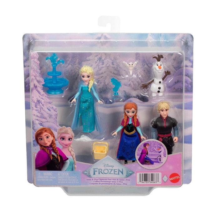 Mattel Conjunto Personajes Frozen JJP89 Disney Princess Anna Elsa Olaf Kristoff Muñecos Juguete Niños