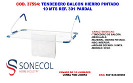 Tendedero para balcón de hierro pintado 10 mts EV-02 REF.301P