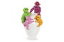 DKD Home Decor Jarrón de Resina Monos Blanco y Multicolor