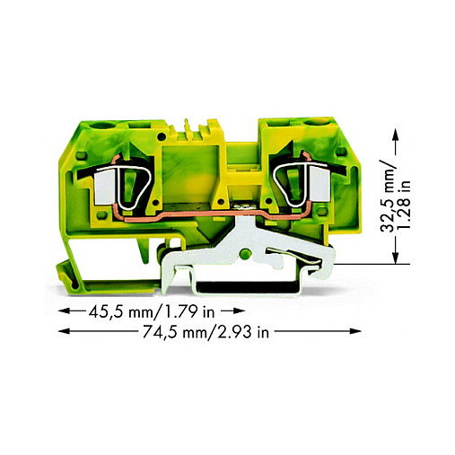 WAGO 282-907 Clema de conductor de protección de 2 conductores 6 mm