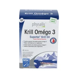 PHYSALIS Krill Omega 3 Cápsulas 60 unidades - Aceite de Krill con EPA, DHA, Fosfolípidos y Astaxantina - Complemento Alimenticio