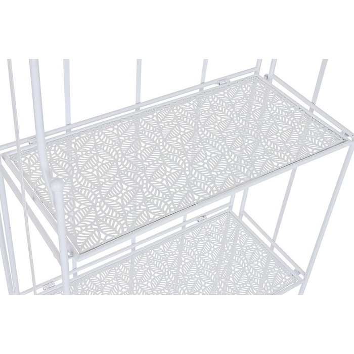 DKD Home Decor Estantería de Hierro con Diseño de Hojas Blanco DKD Home Decor Estantería de Hierro con Diseño de Hojas Blanco