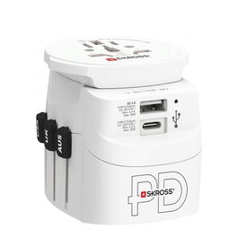 SKROSS Pro Light USB AC30PD World Adaptador de Viaje Blanco