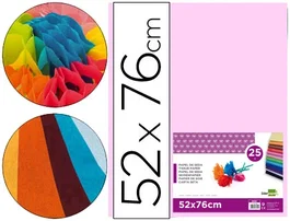 Liderpapel Papel de seda rosa 52x76 cm 18 gr paquete de 25 hojas para manualidades y decoración