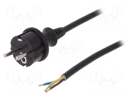 PLASTROL Cable de alimentación H05VV-F 3x1,5mm2 CEE 7/7 2m