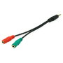 Equip 147943 Cable Divisor de Audio 1,5 m 2 x 3,5mm Hembra a 3,5mm Macho Negro