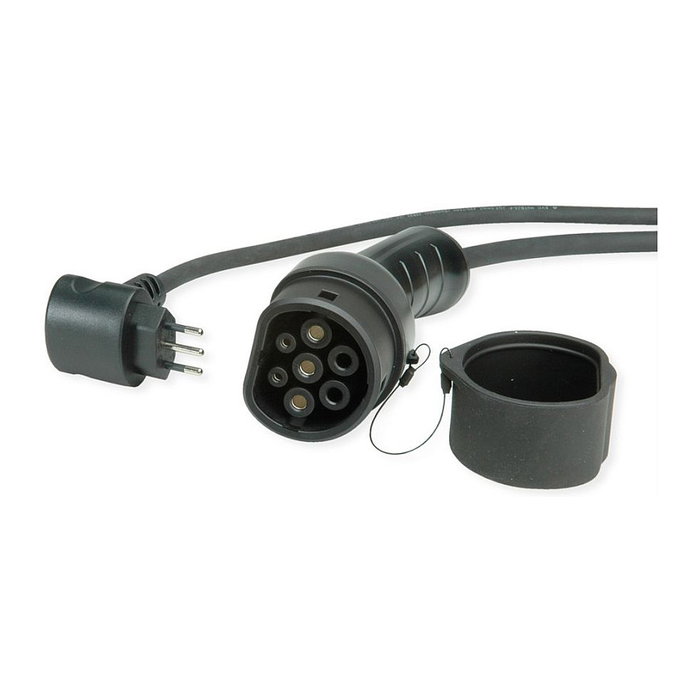 ROLINE Cargador de Coche Eléctrico Portátil CEI23-50, 3.6 kW, 16A, 1 Fase, Modo 2, 3 m de Cable, Conectores Tipo 2 (Macho) y Tipo L (Hembra)
