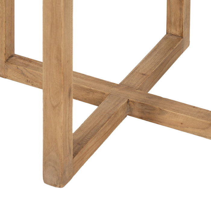 Mesa Auxiliar Natural Madera Mindi Salón 40 X 40 X 45 cm