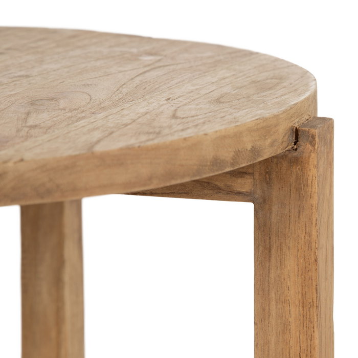 Mesa Auxiliar Natural Madera Mindi Salón 40 X 40 X 45 cm