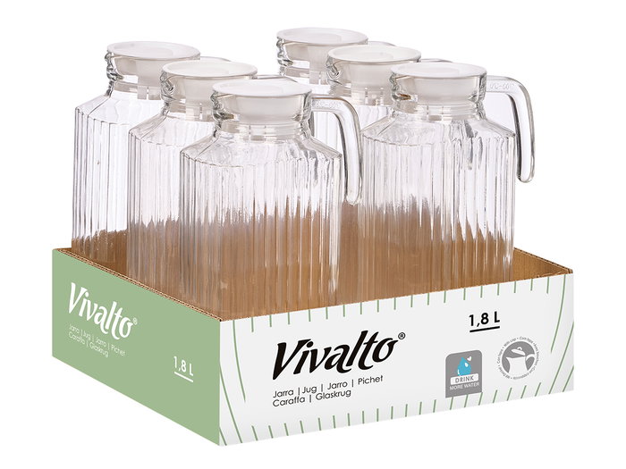 Vivalto Jarra Nevera 1,8l Transparente (Pack de 12) Display Vivalto Jarra Nevera 1,8l Transparente (Pack de 12) Display