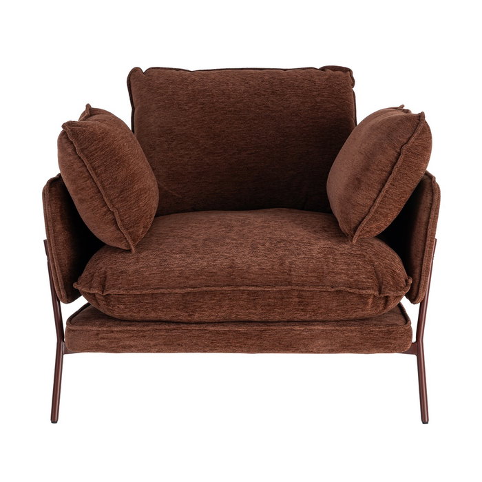 Ixia Sillón Marrón Oscuro Tejido-Metal