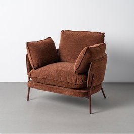 Ixia Sillón Marrón Oscuro Tejido-Metal