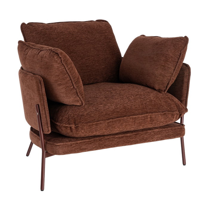 Ixia Sillón Marrón Oscuro Tejido-Metal