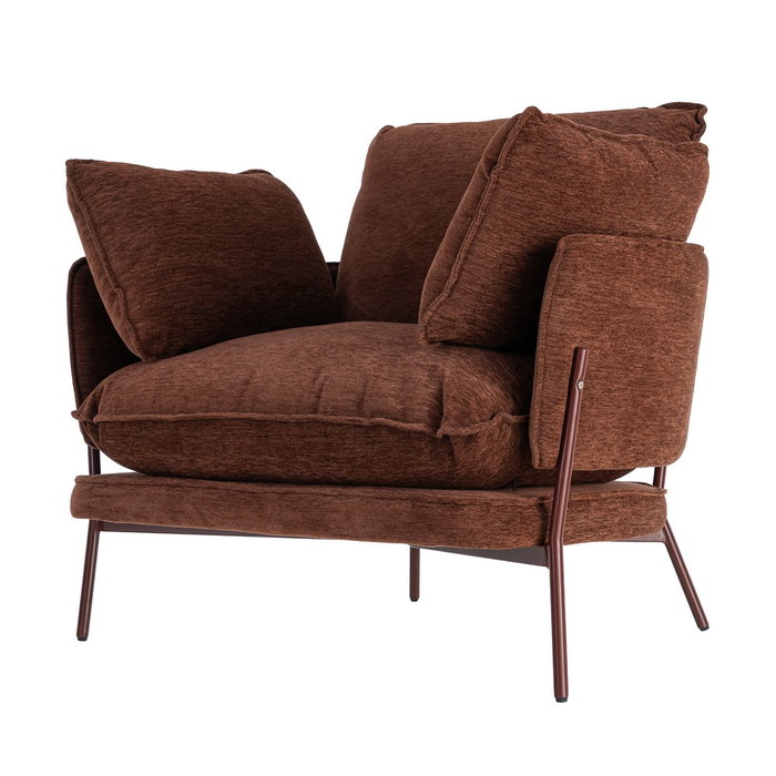 Ixia Sillón Marrón Oscuro Tejido-Metal