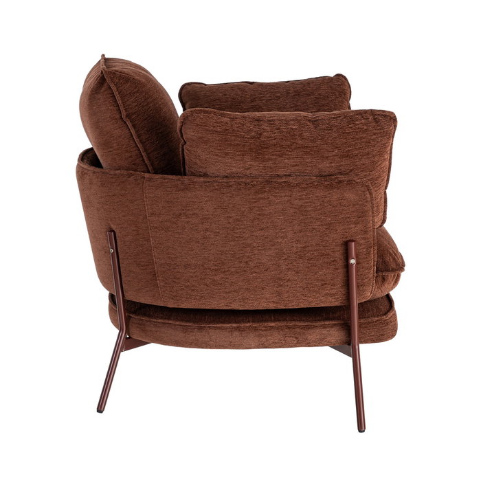 Ixia Sillón Marrón Oscuro Tejido-Metal