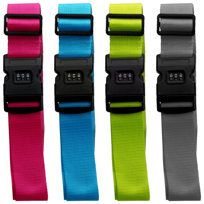 Jet Lag Correa de Seguridad para Maleta con Contraseña de 3 Dígitos y 140 cm de Longitud