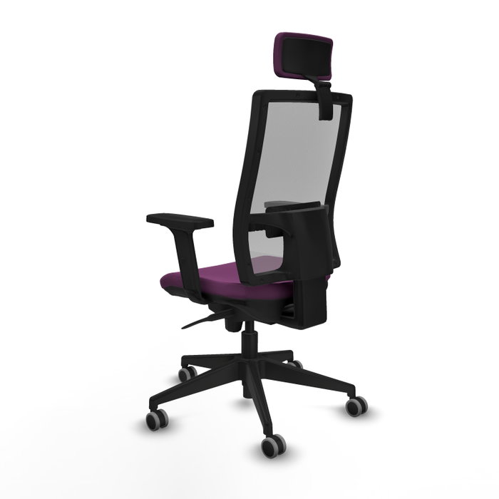 PIQUERAS Y CRESPO Silla de oficina Horna con mecanismo Sincro, Morado y Gris