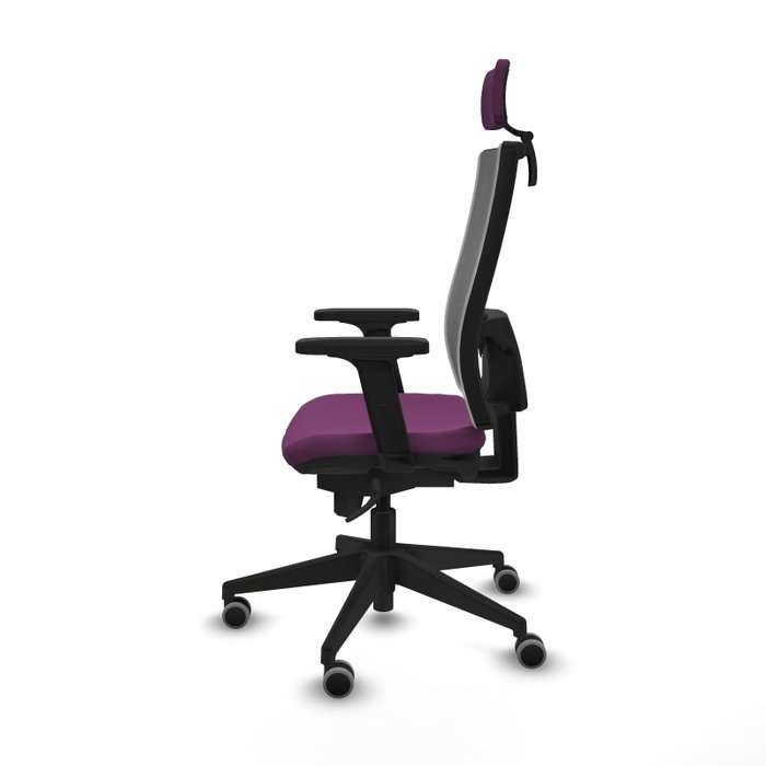 PIQUERAS Y CRESPO Silla de oficina Horna con mecanismo Sincro, Morado y Gris