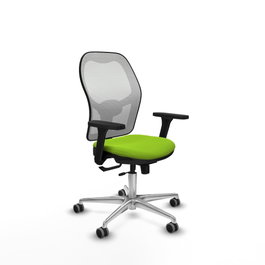 PIQUERAS Y CRESPO Silla de oficina Jorquera con mecanismo Sincro/Traslack, Pistacho y Blanco