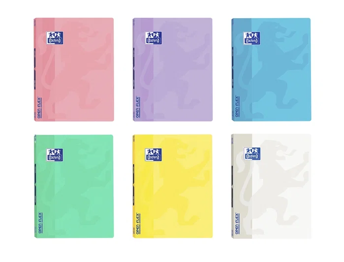 Oxford Libreta Grapada OpenFlex Tapa Plástico DIN A4+ 48 Hojas Horizontal Colores Pastel Surtidos