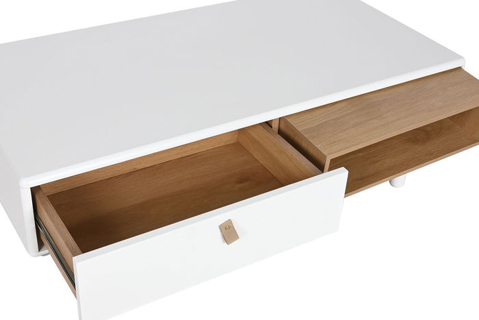 DKD Home Decor Mesa Centro Urban Blanco Natural MDF 120x60x40 cm
