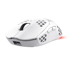 Trust Gaming GXT 929 Helox - Ratón Gaming Inalámbrico para Diestros, Blanco, Recargable, Óptico 4800 DPI, 6 Botones, Ultraligero 73g, Luz LED Multicolor, USB-C