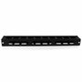 StarTech.com Panel Canaleta 1U de Gestión de Cables para Rack 19", Conductos Horizontales con Tapa, Organizador de Cables, Acero Negro