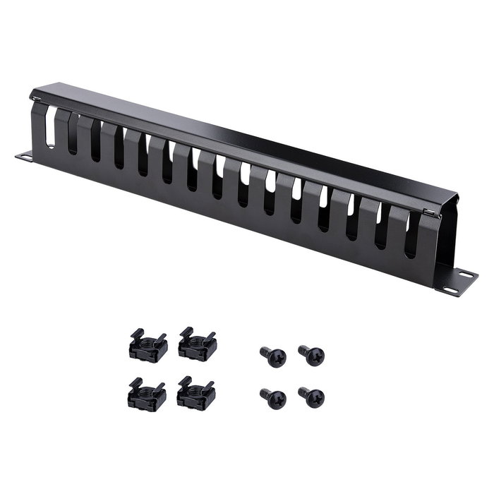 StarTech Panel de Gestión de Cables 1U / Canaleta para Rack Server - STARTECH.COM 1 HE 19 Zoll, Negro, Acero, Incluye Tornillos StarTech Panel de Gestión de Cables 1U / Canaleta para Rack Server - STARTECH.COM 1 HE 19 Zoll, Negro, Acero, Incluye Tornillos