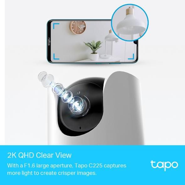 TP-LINK Cámara de vigilancia C225 Tapo, WiFi, interior, blanca