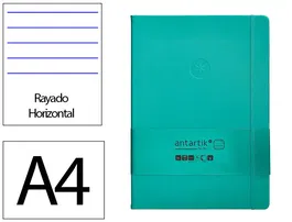 Antartik Cuaderno Antartik Notes Tapa Dura A4 Hojas Rayas Turquesa 100 Hojas 80 gr FSC