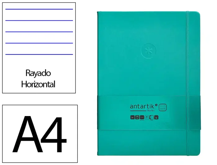 Antartik Cuaderno Antartik Notes Tapa Dura A4 Hojas Rayas Turquesa 100 Hojas 80 gr FSC Antartik Cuaderno Antartik Notes Tapa Dura A4 Hojas Rayas Turquesa 100 Hojas 80 gr FSC