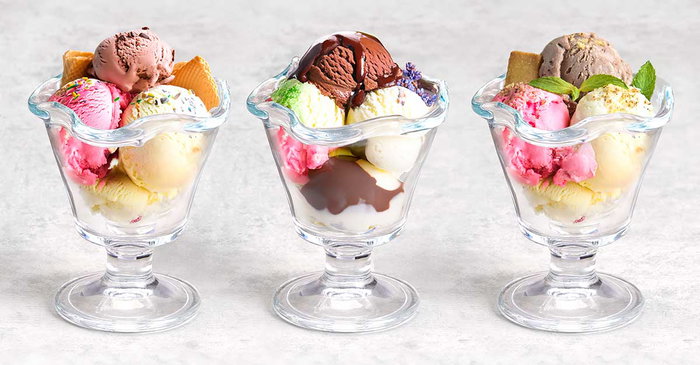 Vivalto Copa de Vidrio para Helado Ondas 240 ml, Transparente, Dimensiones: 10.5x11.5x10.5 cm (Set de 24)