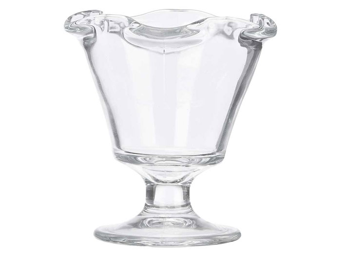 Vivalto Copa de Vidrio para Helado Ondas 240 ml, Transparente, Dimensiones: 10.5x11.5x10.5 cm (Set de 24)