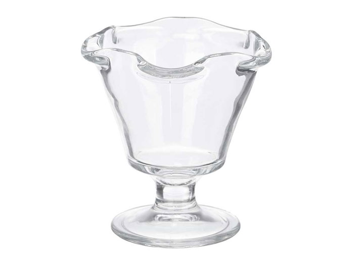 Vivalto Copa de Vidrio para Helado Ondas 240 ml, Transparente, Dimensiones: 10.5x11.5x10.5 cm (Set de 24)