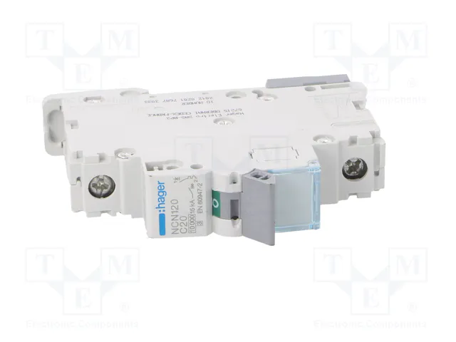 HAGER Interruptor magnetotérmico NCN 20A 1 polo 10kA