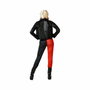 Disfraz Arlequín Mujer Adulta XL Conjunto Chaqueta Negra y Pantalones Rojos
