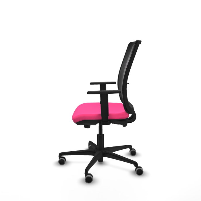 PIQUERAS Y CRESPO Silla de oficina Haches Rosa y Negro con Mecanismo Sincro/Traslack